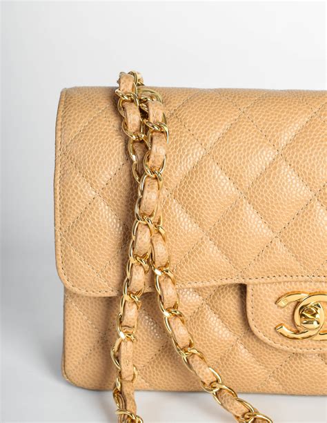 chanel beige bag caviar